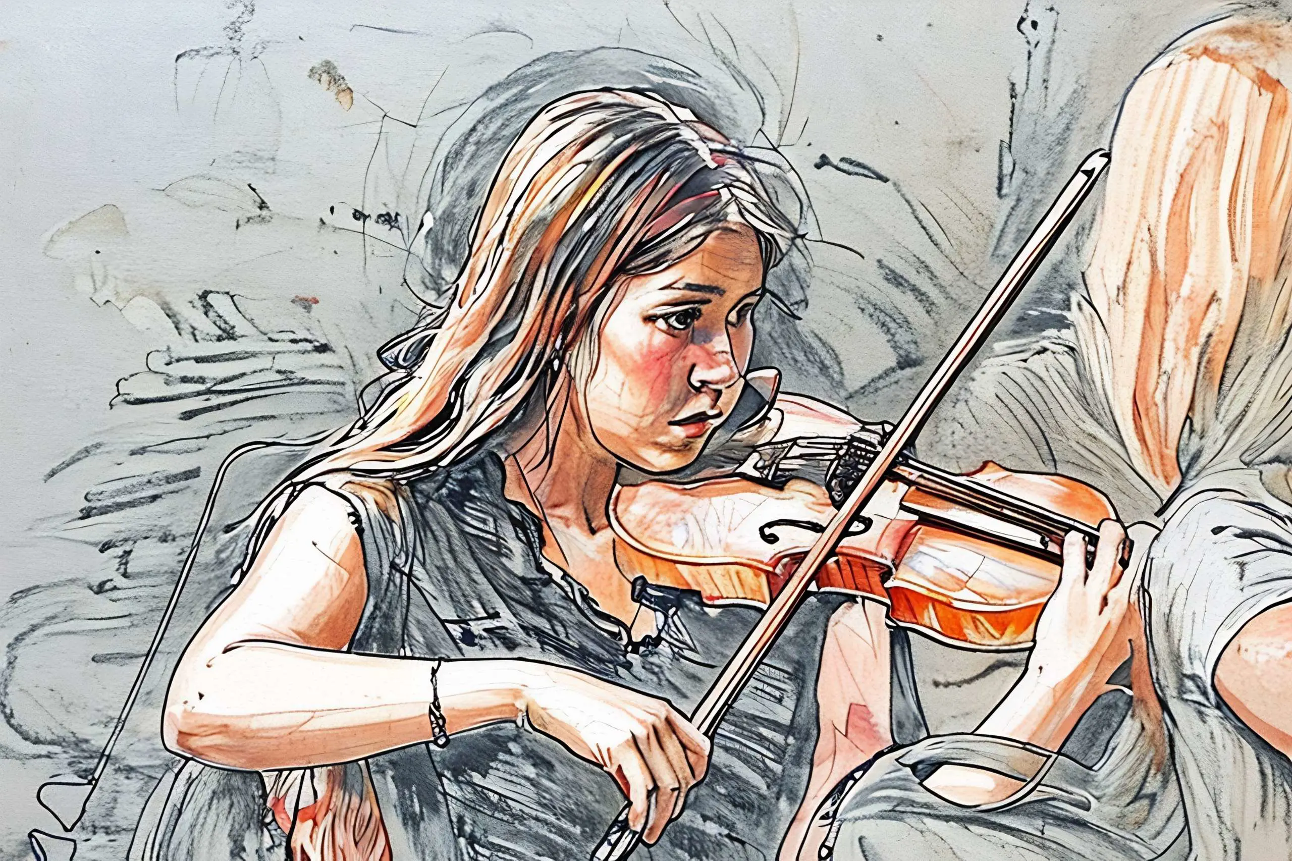 Loyola Academy student performing on the violin during a music rehearsal or concert.