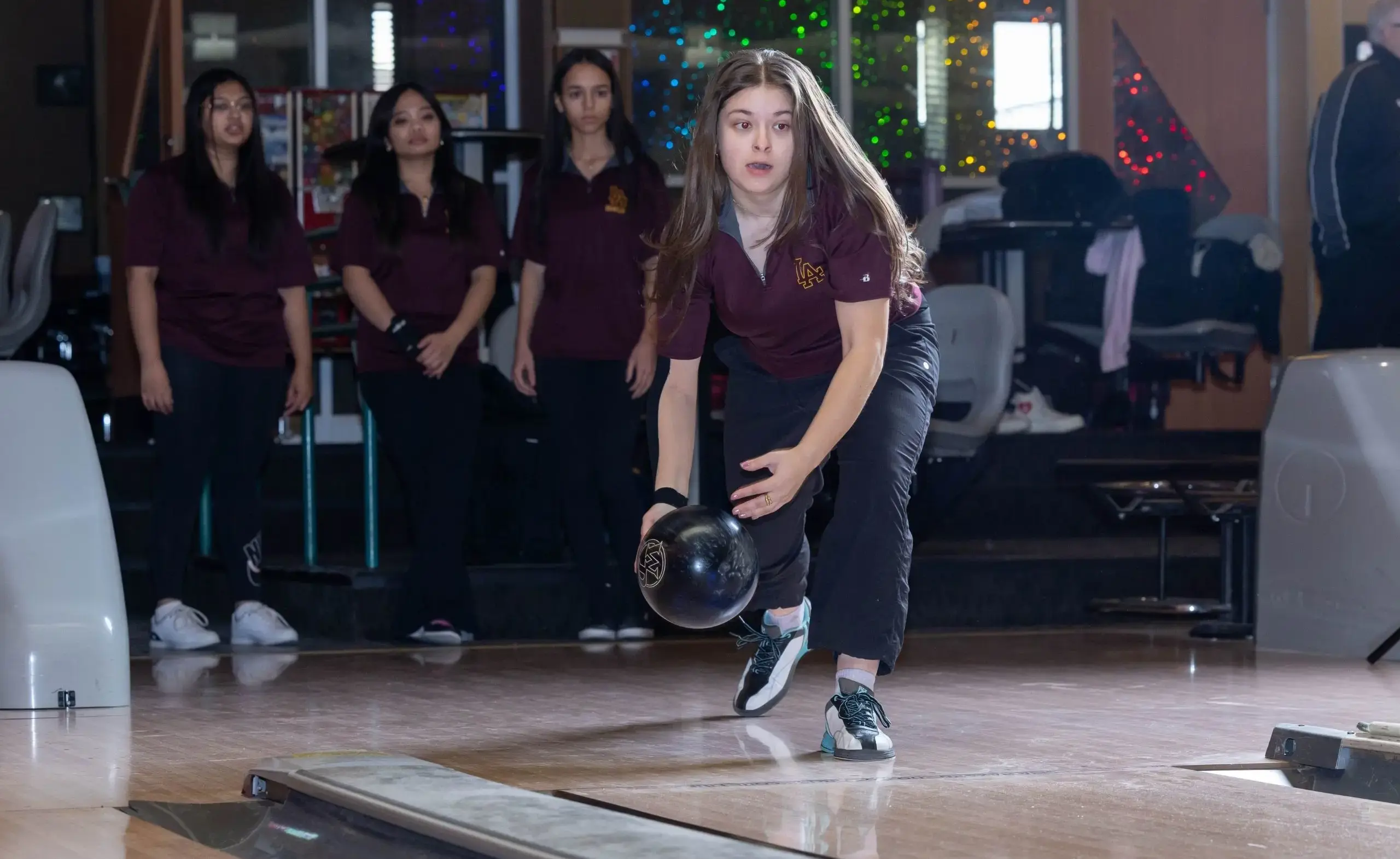Students bowling