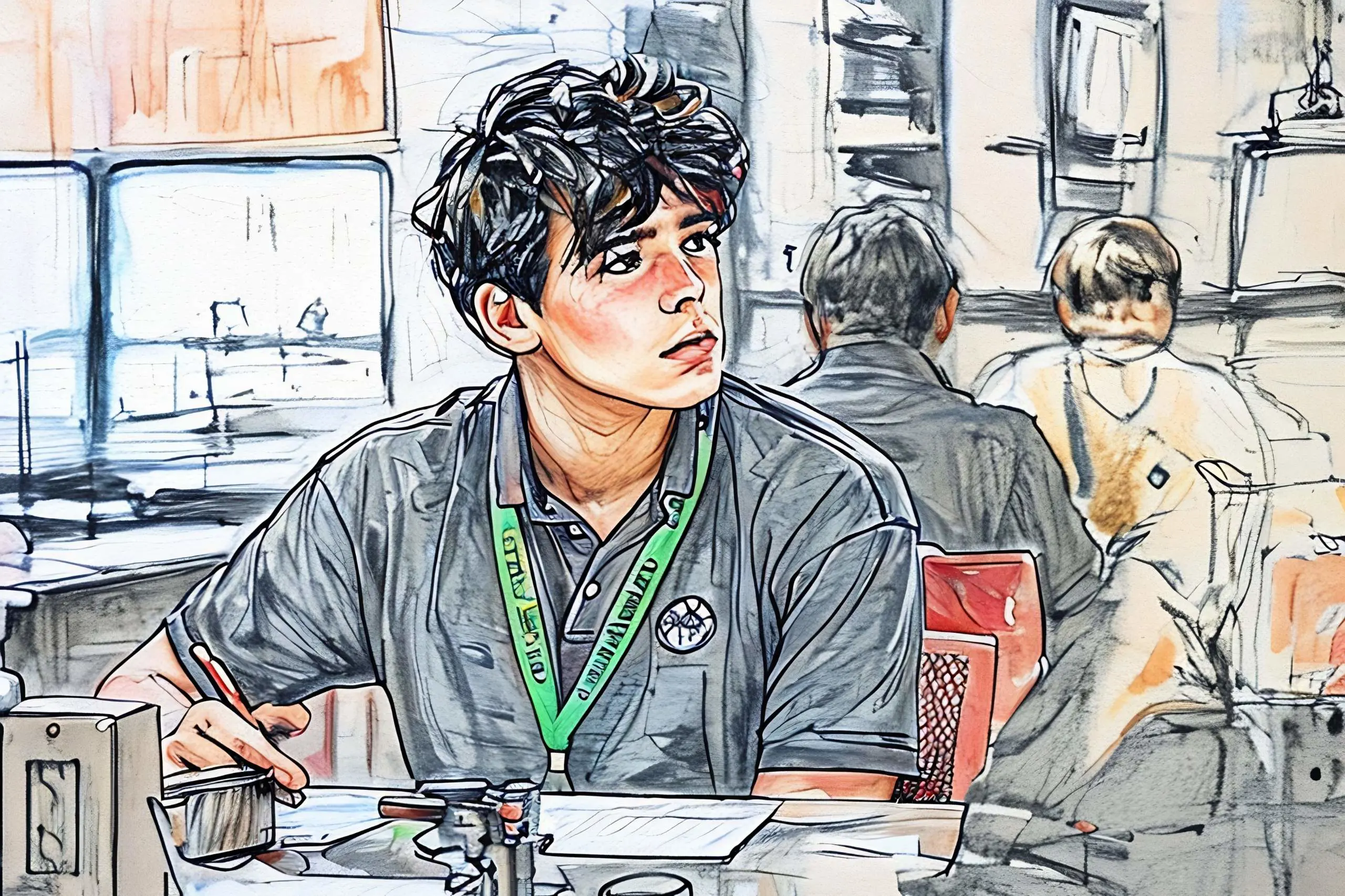 Loyola Academy student studying attentively in a classroom during the school day.