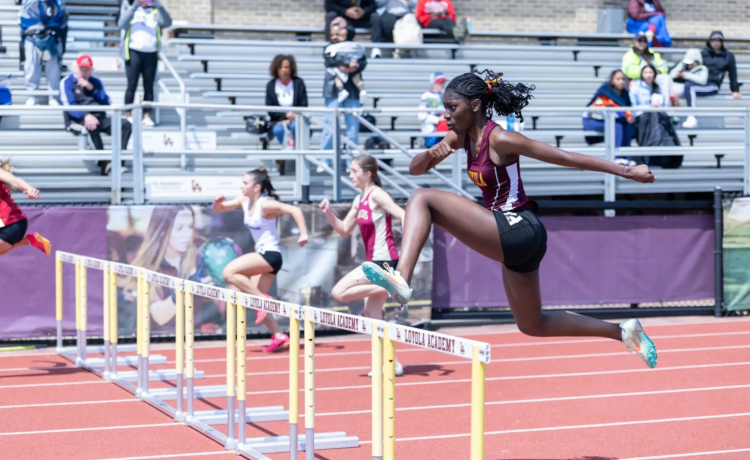 Student doing track and field
