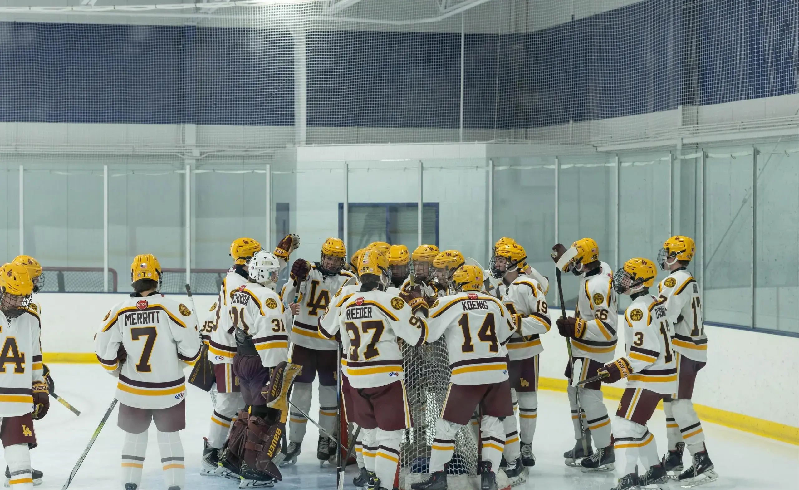 Students playing hockey