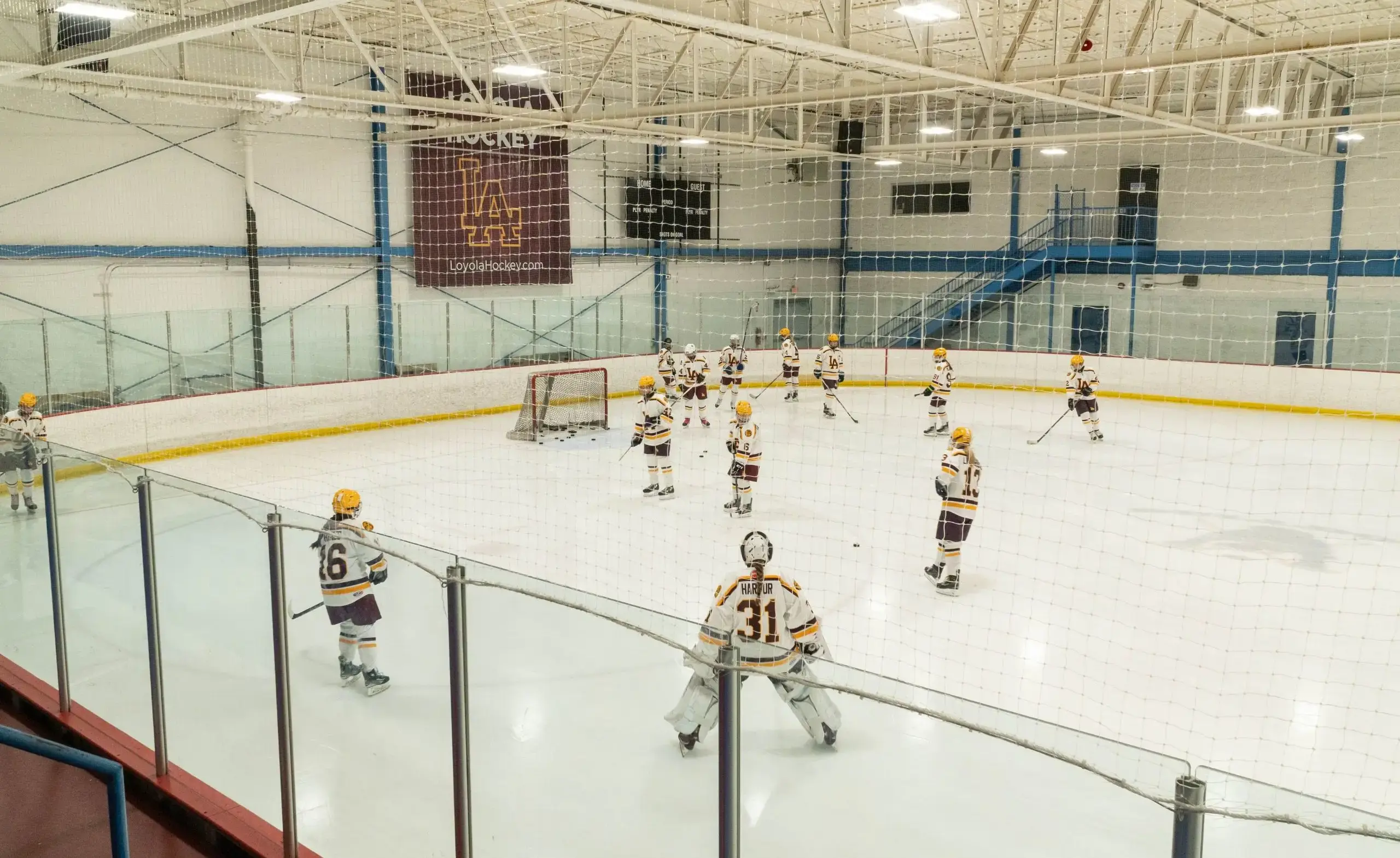 Students playing hockey