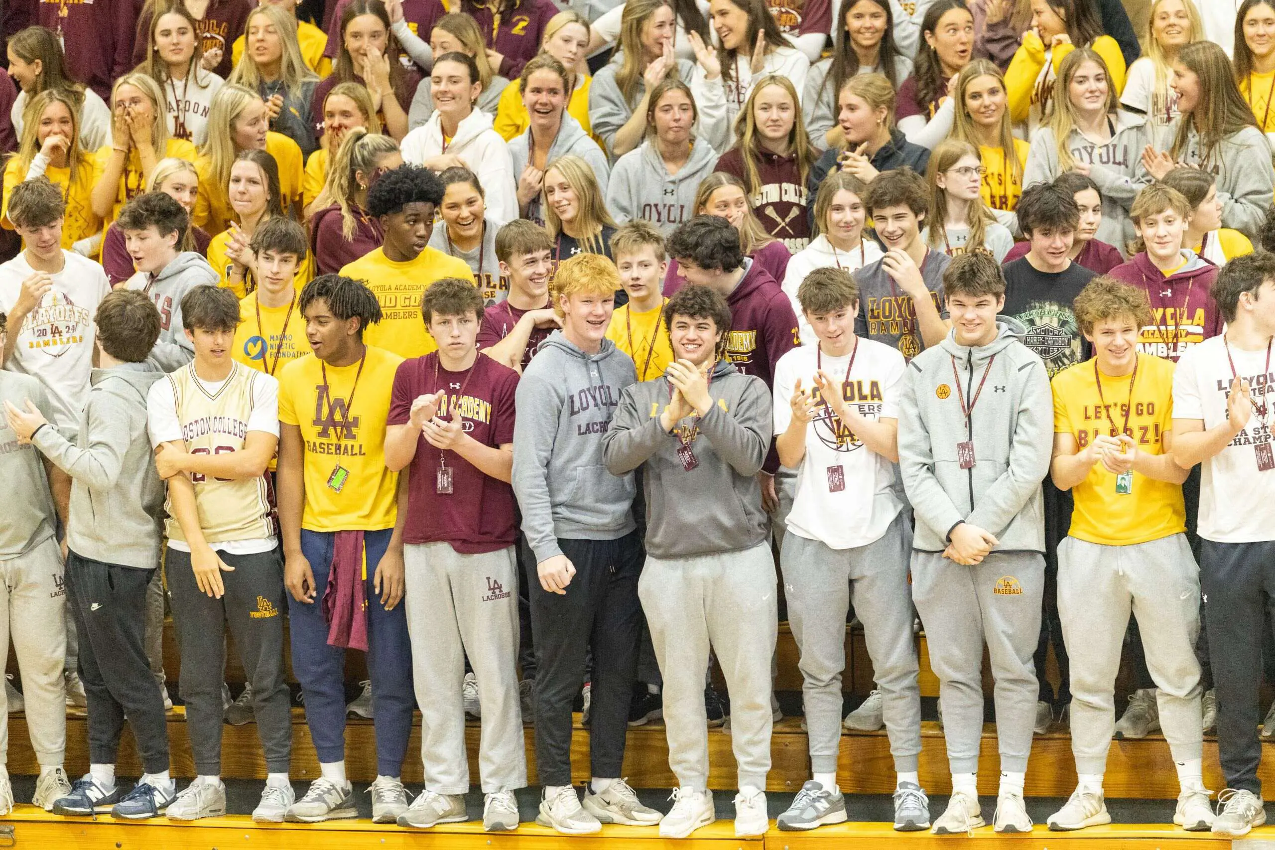 crowd of students watching a sports game