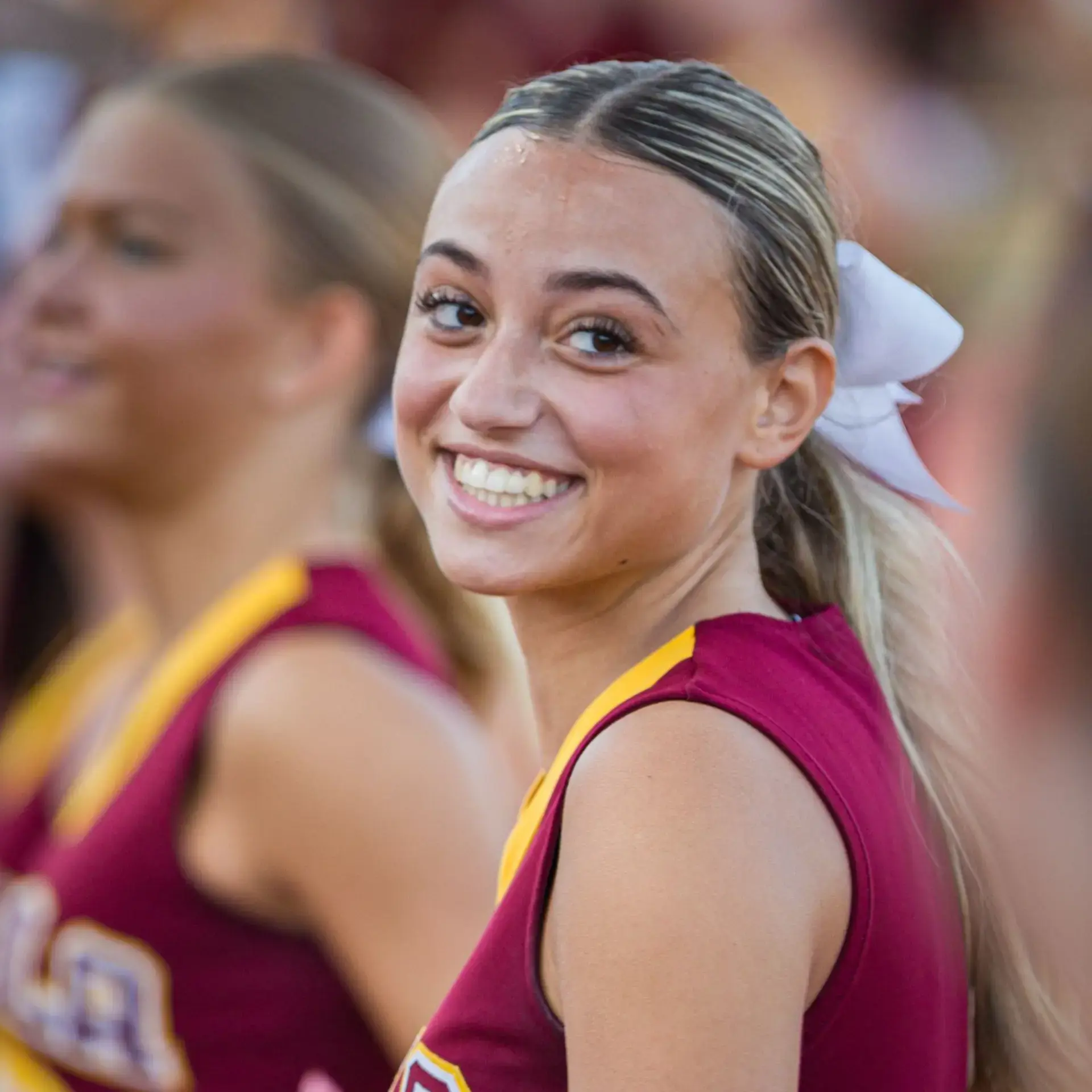 Smiling cheerleading